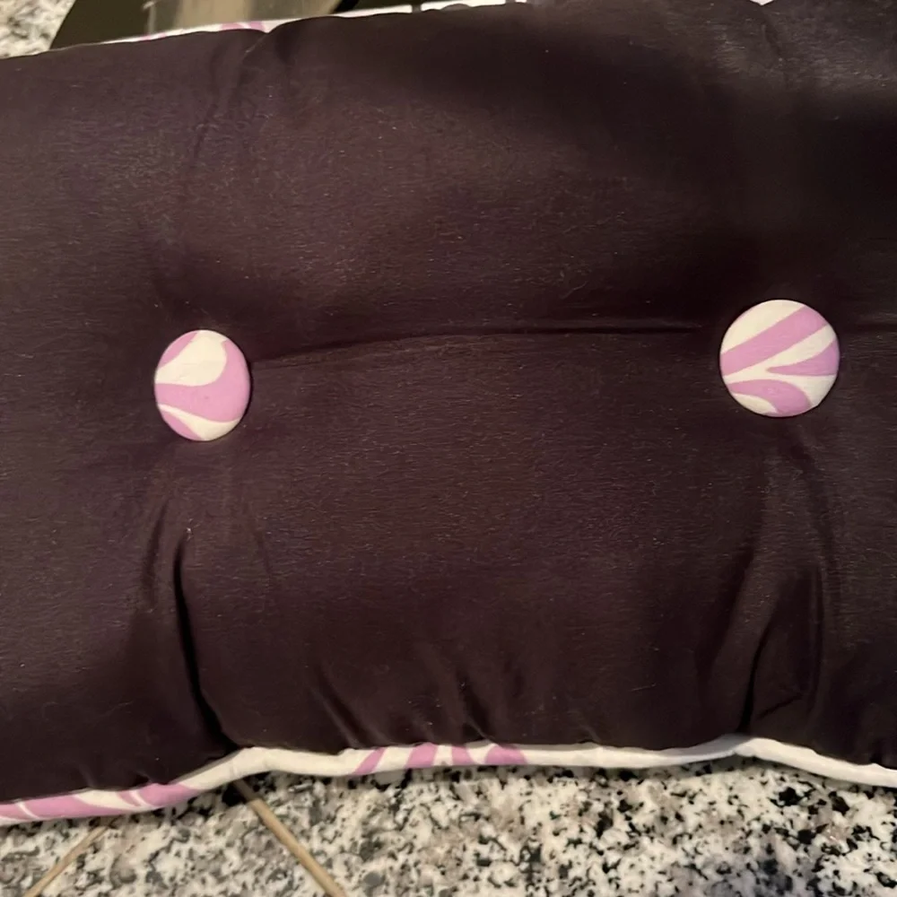 Chic Black and Lavender Buttoned Pillow